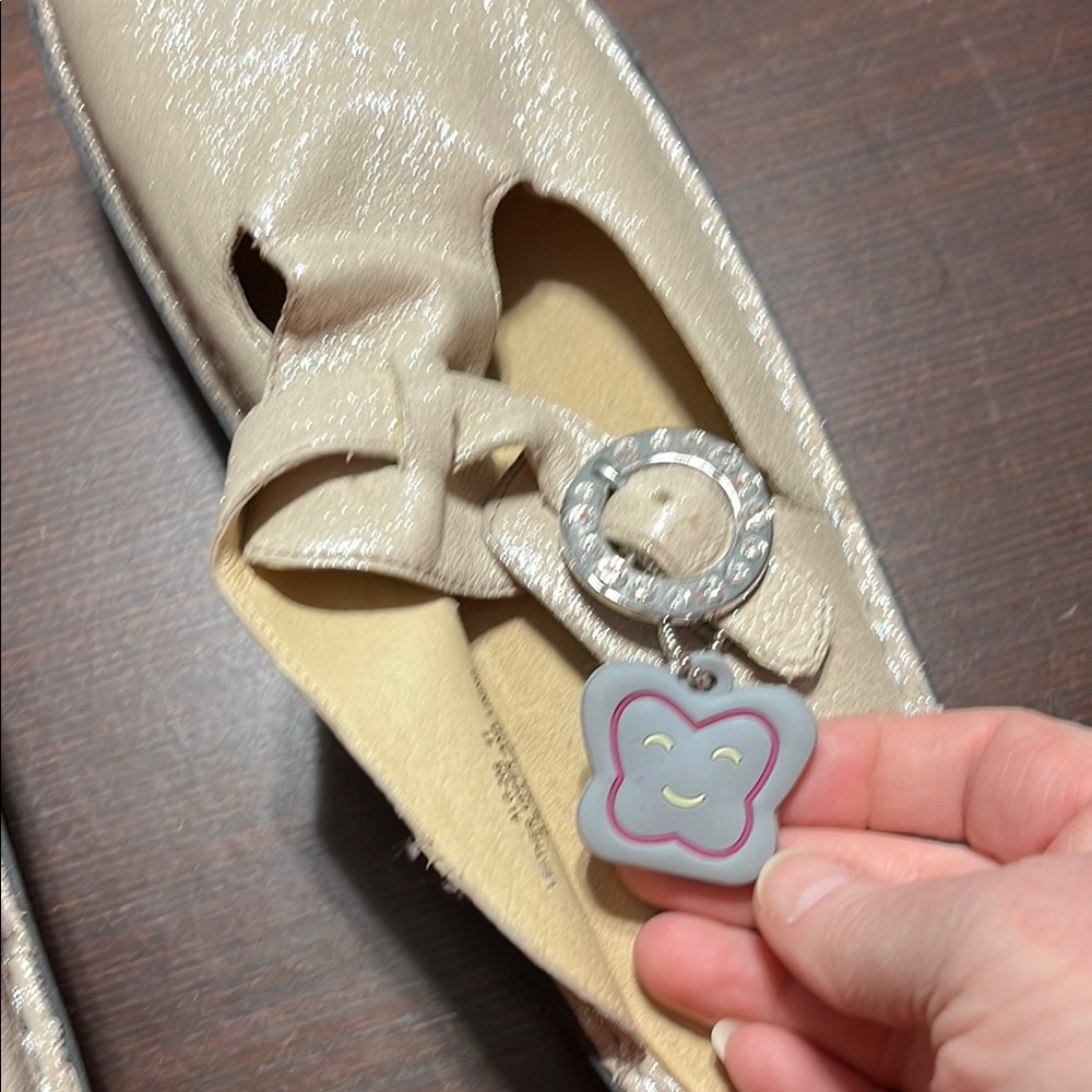 Alegria Cream Mules with Shimmering Finish New 41 - Picture 9 of 9